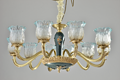 10 Heads Flower Shape Carved Chandelier