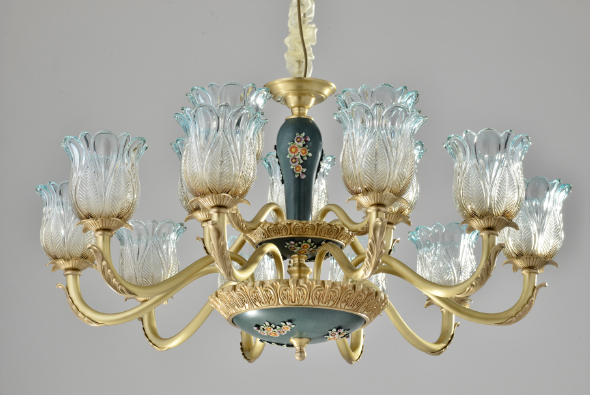 European-style Luxury Double-deck Carved Chandelier