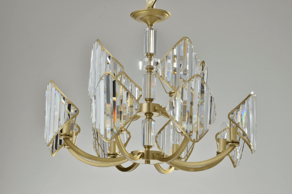 Double-deck Crystal Brass Chandelier