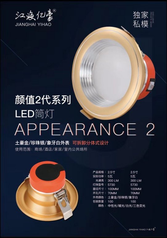 Appearance 2 Series Detachable Down Lamp