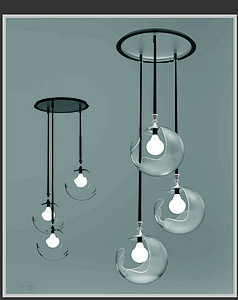 Simple Mordern Style Glass Shell Chandelier