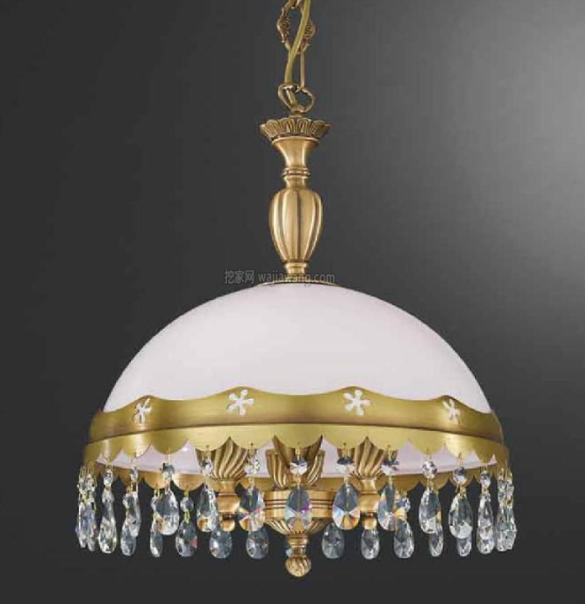 Single Lamp Cap, Copper, Glass Chandelier