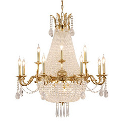 European-style Candle Lights Copper Crystal Chandelier