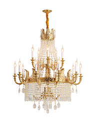 European-style Luxury Copper Crystal Candle Lights Chandelier