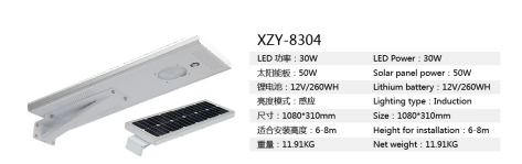 Solar street light XZY-8304