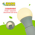 A-type tall three-segment discolored LED bulb lamp