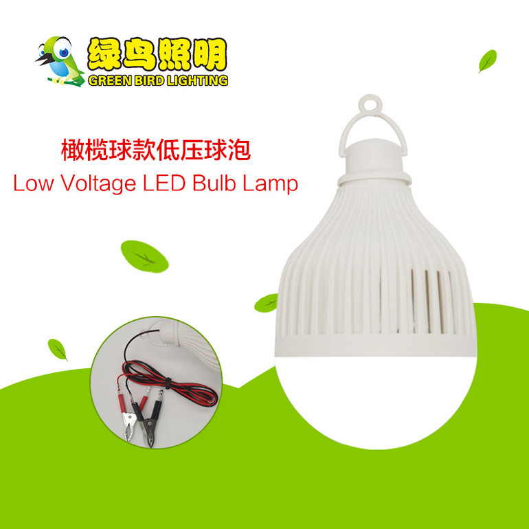 Rugby-shaped hanging low-voltage LED bulb