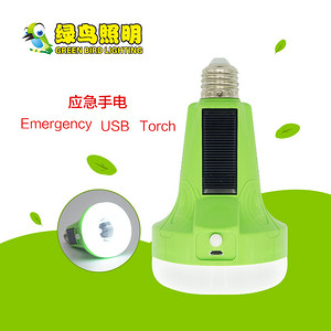 Green USB solar emergency torch