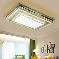 Delicate rectangular crystal trimmed silver-white ceiling lamp