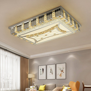 Delicate box-shaped crystal trimmed Golden ceiling lamp