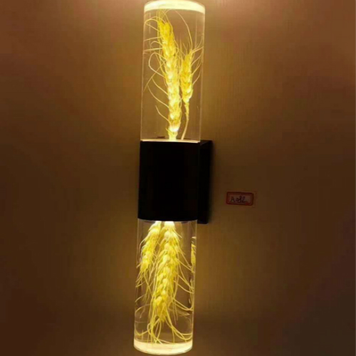 Glass Column Wheat Spike Warm Light Wall Lamp