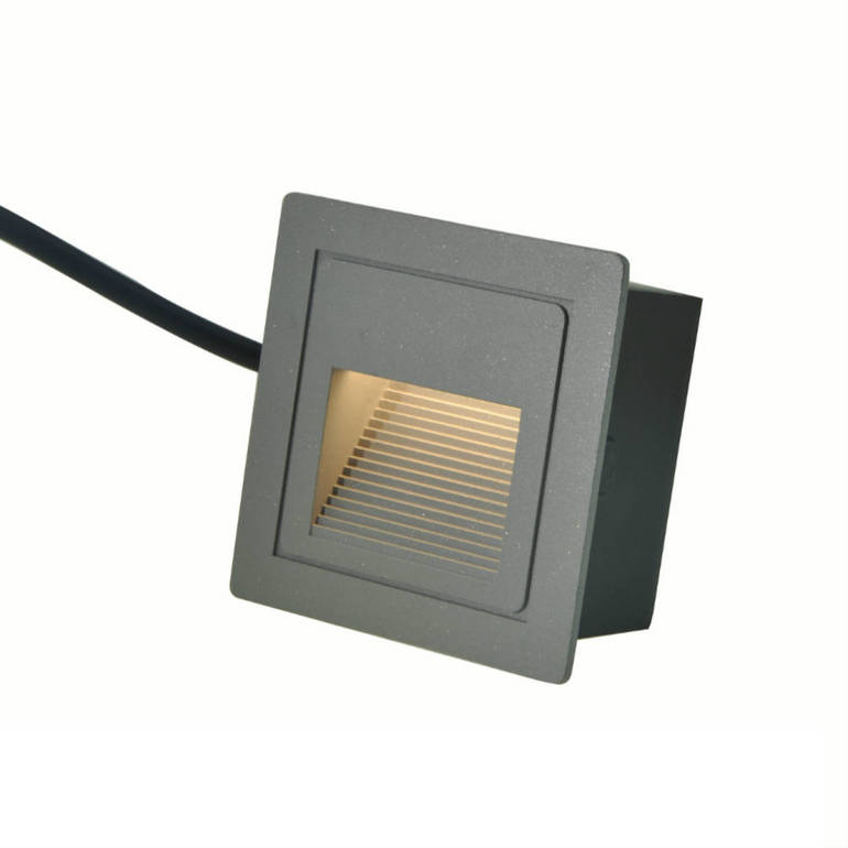 Square Dark Grey LED Step Lamp 2W