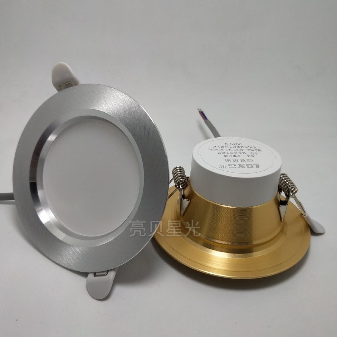 Stainless steel edge gold-silver circular down lamp