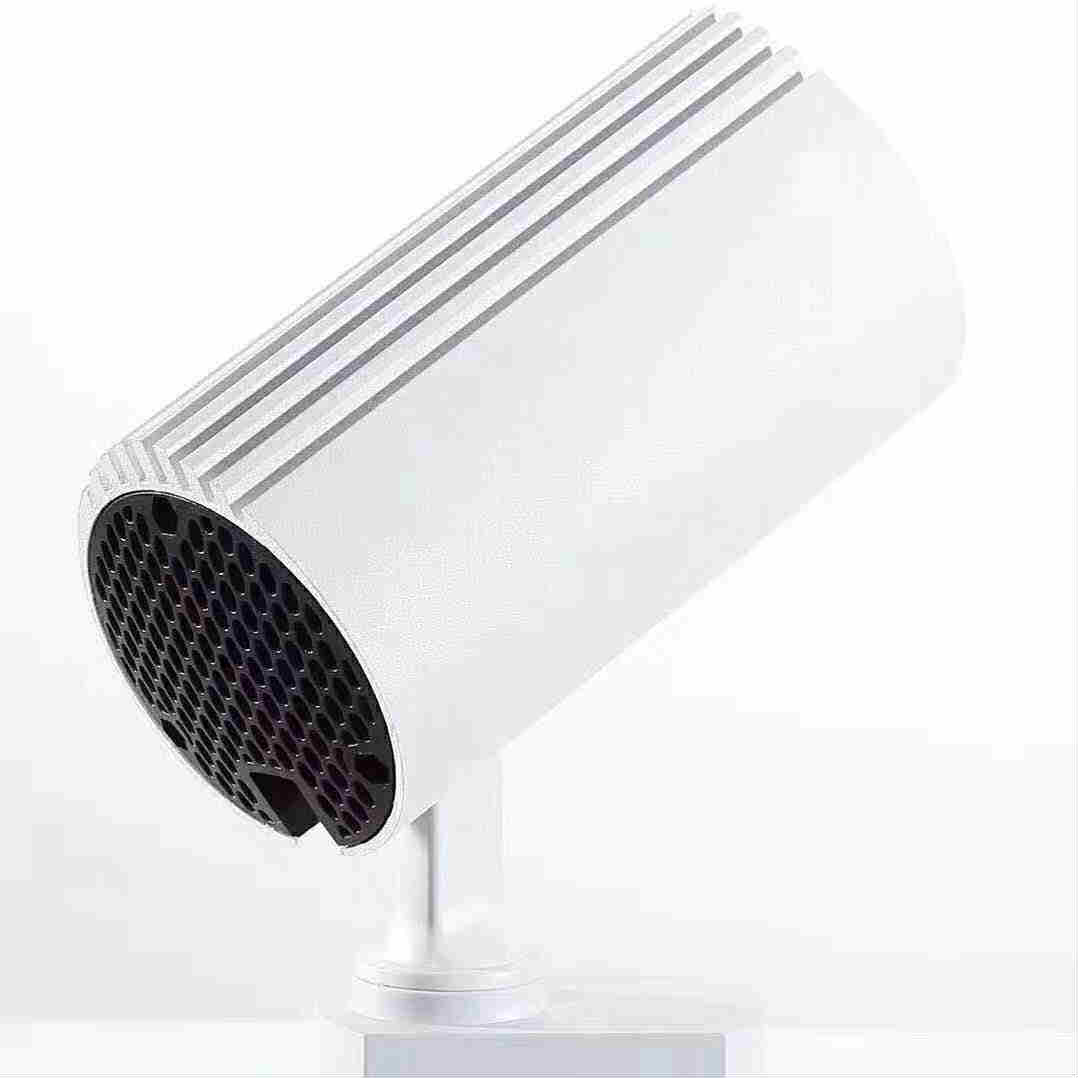 Individual, white, heat dissipating, adjustable, wall track lamp