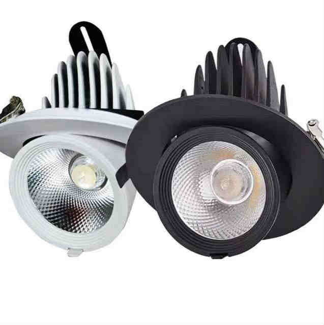 Upgraded individual, white, adjustable beam down lamp