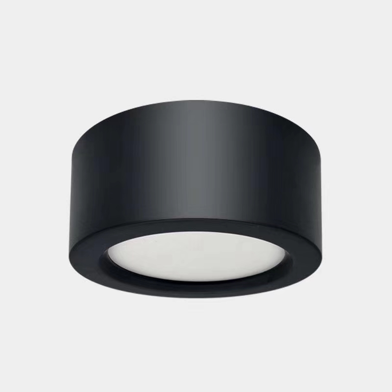Simple black, round, wardrobe open ceiling lamp