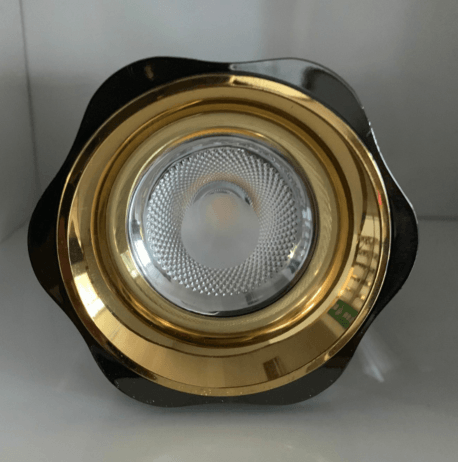 Elegant six-petal black-golden LED COB down light