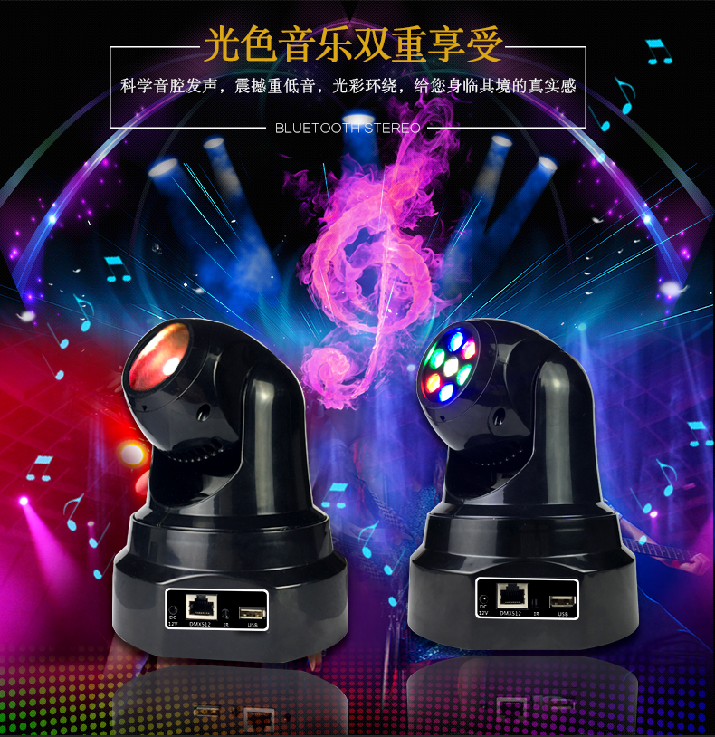 MINI Bluetooth RGB Variable Moving Head Light