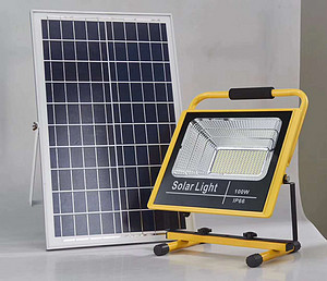 Emergency Ultra-thin Yellow 100W Solar Floodlight