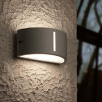 Semi-cylindrical, tricolor, up and down luminous, outdoor wall lamp