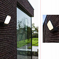 Simple, square, thin, black outdoor wall lamp