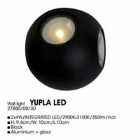 Modern, black, round, three-sided light, warm light, outdoor wall lamp