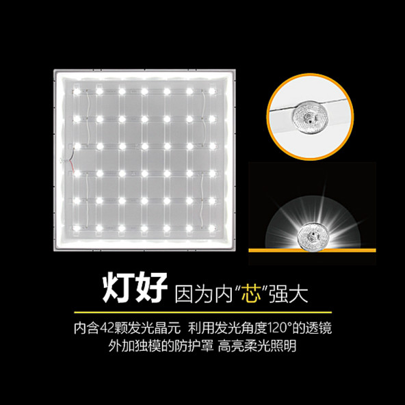 High brightness, multi-row, lens light source panel lamp