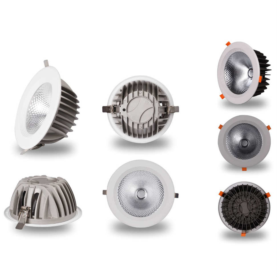 Upgraded, white, multi-size COB down lamp