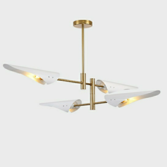 Modern, white lampshade, warm light, two-layer chandelier