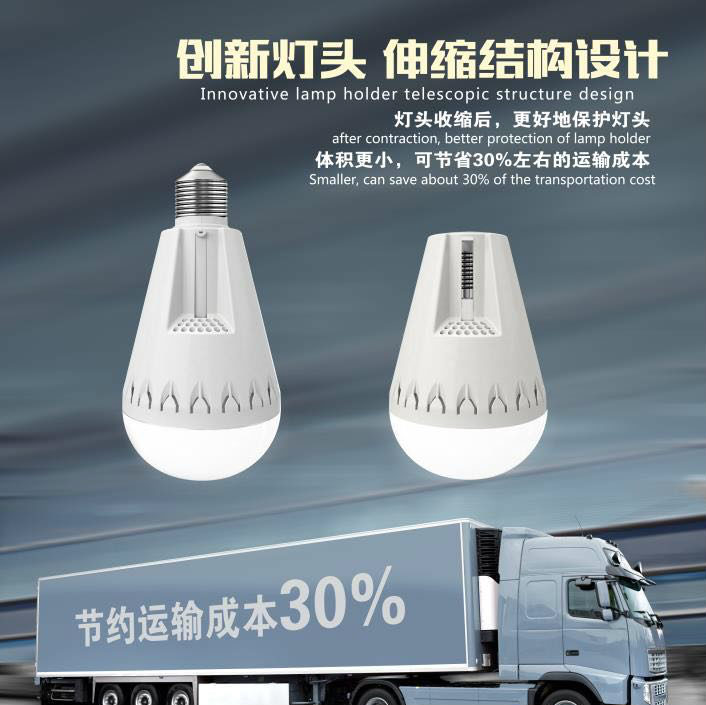 Innovative telescopic structure design, intelligent LED emergency energy-saving bulb