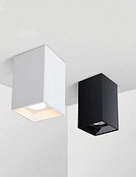 Simple Square Black/White Open-installation LED Ceiling Spotlight