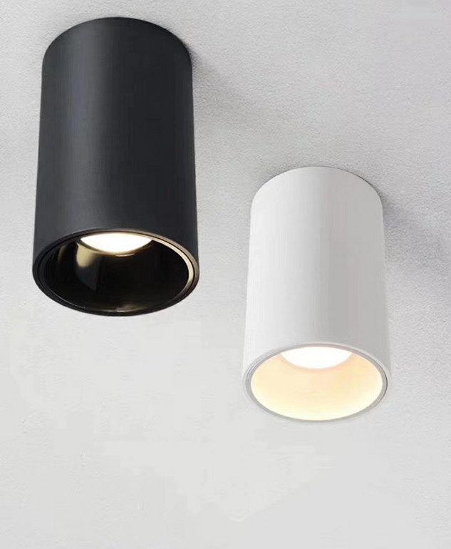 Simple Circular Black/White Open-installation LED Ceiling Spotlight
