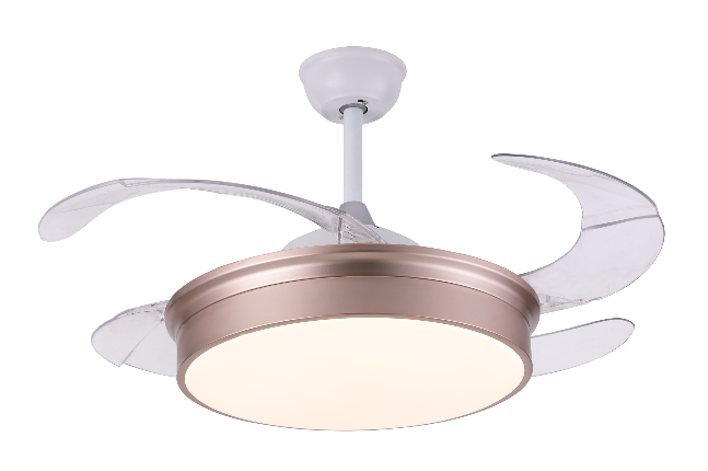 Elegant Rose Gold Warm Fan Lamp