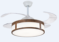 Simple Pastoral Style Wooden-Edge Fan Lamp