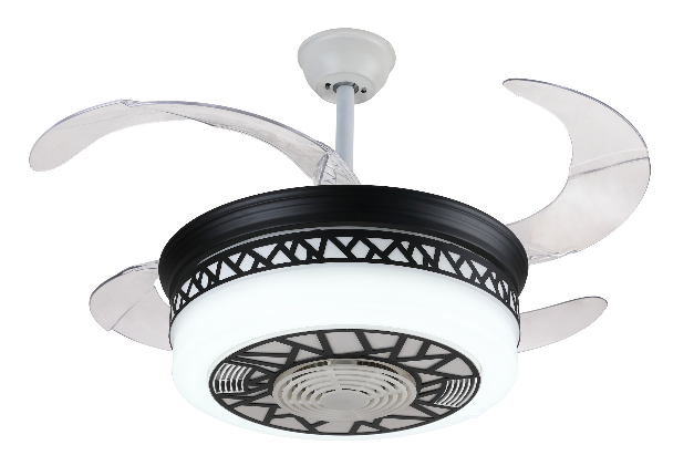 Modern Black Rrregular Pattern fan Lamp