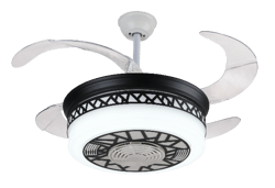 Modern Black Rrregular Pattern fan Lamp