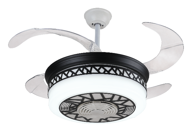 Modern Black Rrregular Pattern fan Lamp