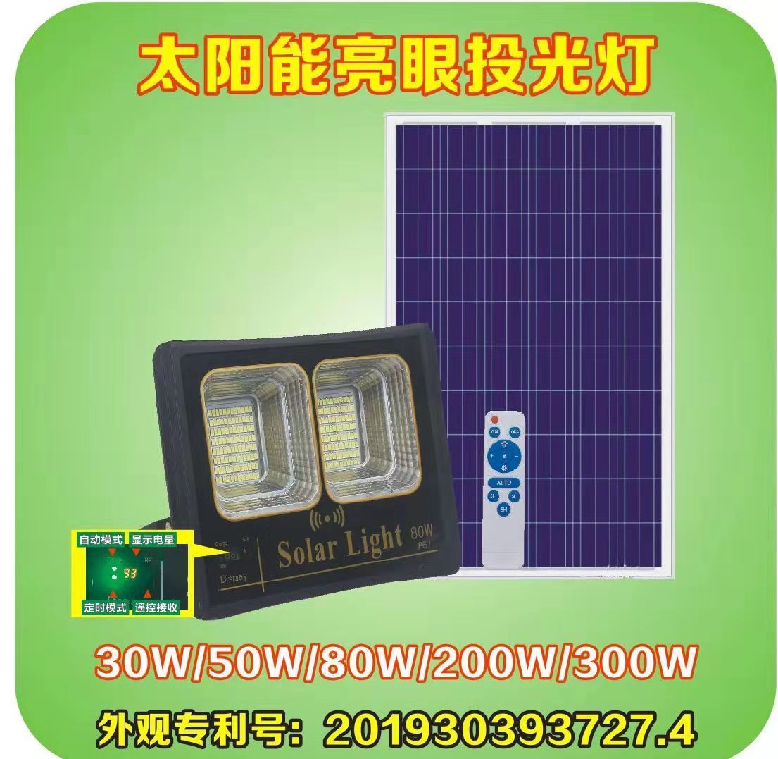 Multi-Wattage Bright Solar Floodlight