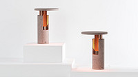 Davidpompa pairs pink volcanic rock and copper for Ambra lamp range