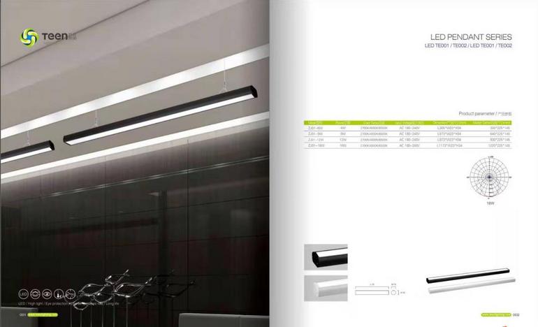 LED office chandelier simple rectangular ceiling light