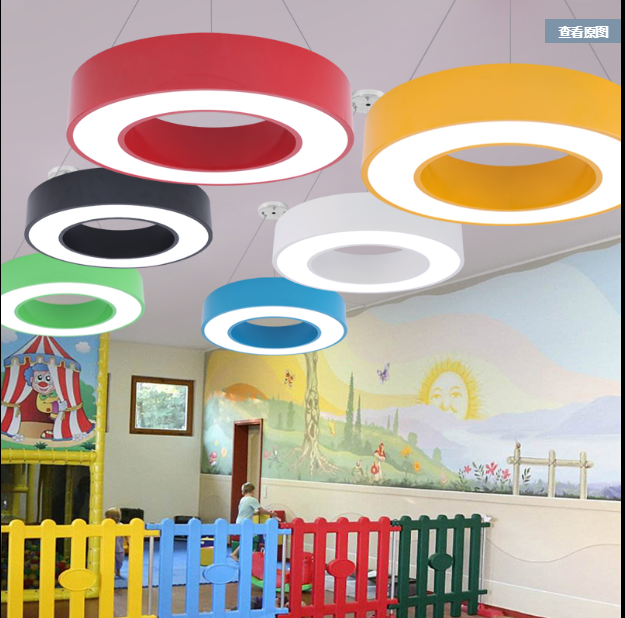 LuoYi Colorful modern simple creative hollow round LED chandelier