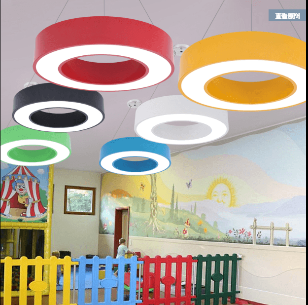 LuoYi Colorful modern simple creative hollow round LED chandelier