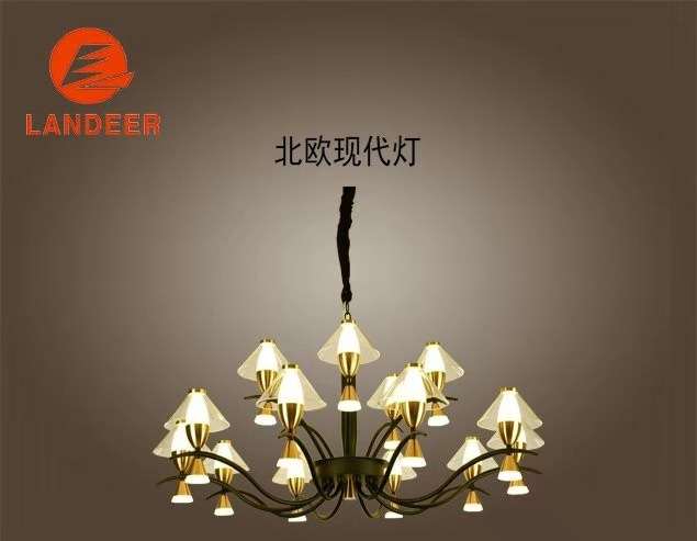 Northern Europe modern light luxury restaurant black Chandelier