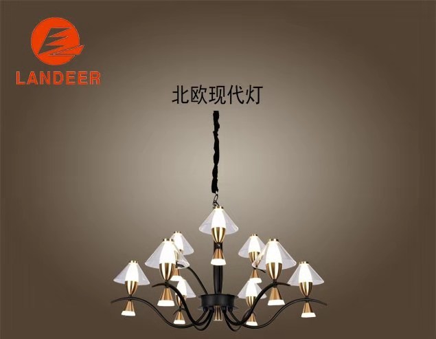 Northern Europe modern light luxury restaurant black Chandelier