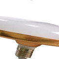 Businessman's gold flying saucer lightbulb