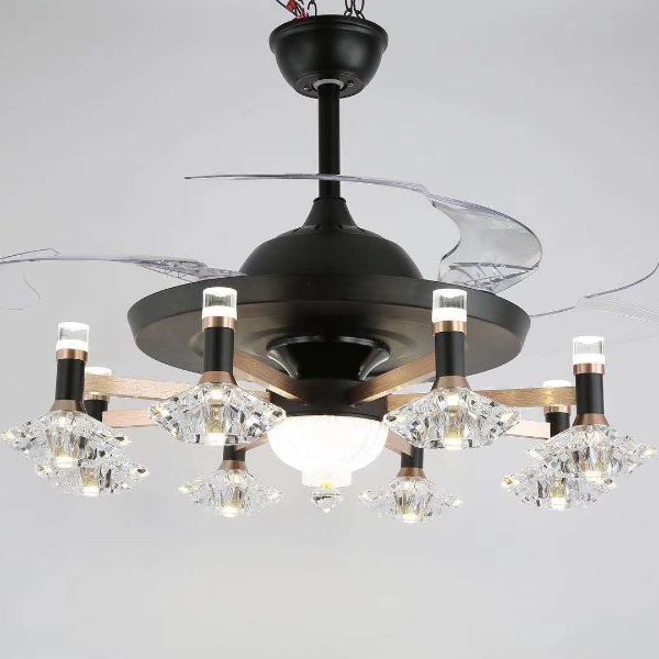 Creative Nordic Crystal Living Room dining room bedroom invisible fan chandelier