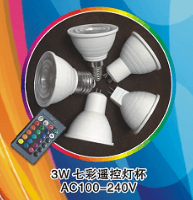 3w Colorful Remote Control Lamp Cup