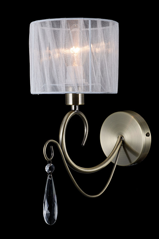 Decorative Lighting/Wall Lamp/Antique brass color+iron+fabric shade+crystal+E14*40W