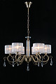 Household Lighting/Ceiling Lamp/Antique brass color+iron+fabric shade+crystal+E14*40W(6)