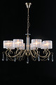 Household Lighting/Ceiling Lamp/Antique brass color+iron+fabric shade+crystal+E14*40W(8)